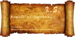 Komlósi Sarolta névjegykártya